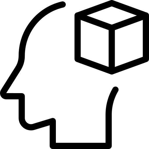 Artificial intelligence three dimensional print shapes icon