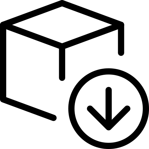 Import 3d cube design icon