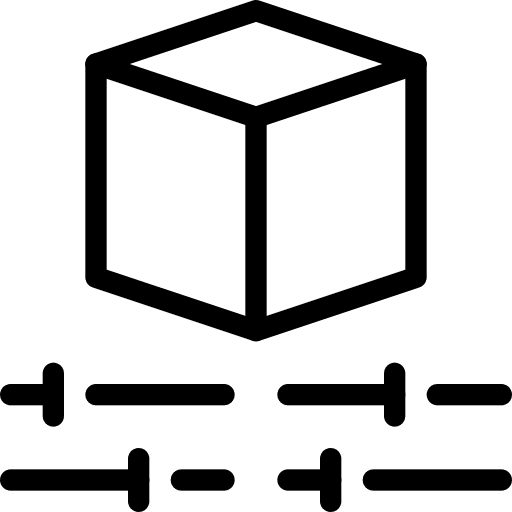 Parameters three dimensional print cube icon
