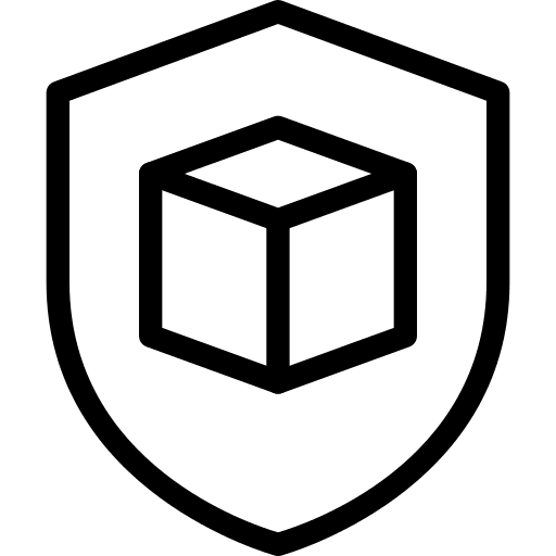 Secure print 3d shapes and symbols icon