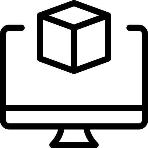 Computer cube edit edit tools icon