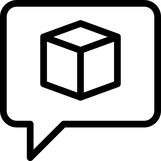 Chat cube 3d chat icon