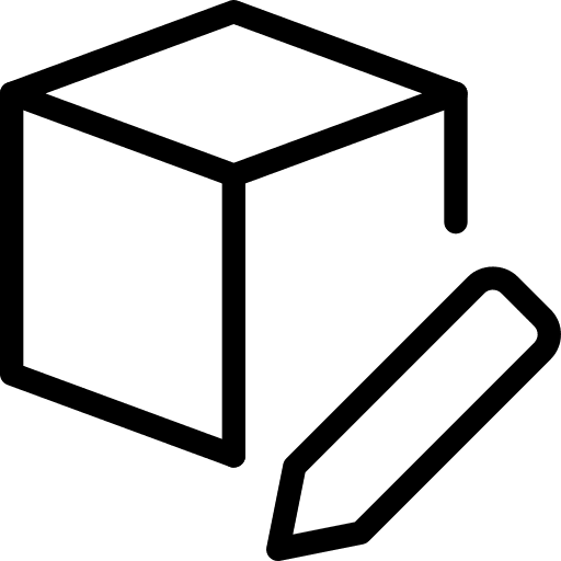 Edit shapes and symbols three dimensional design icon
