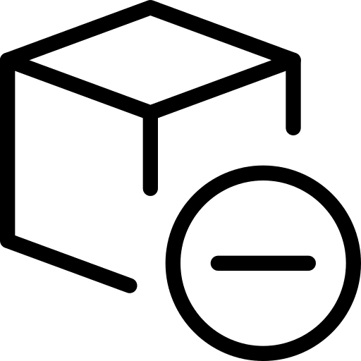 Remove cube three dimensional print icon