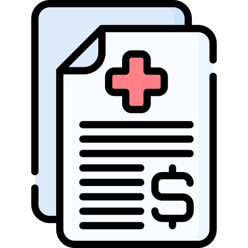Medical report healthcare and medical document bill icon
