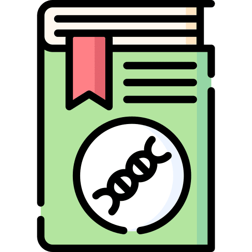 Dna healthcare and medical subjects book icon
