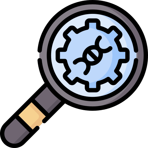 Dna loupe research magnifying glass icon