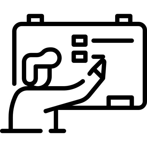 Coaching presentation mentor man icon