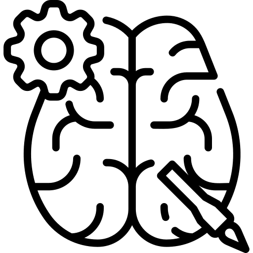 Human brain practice gear human brain icon