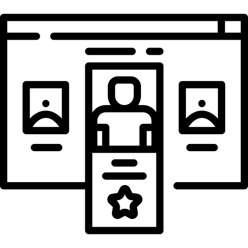 Talent search man find people icon