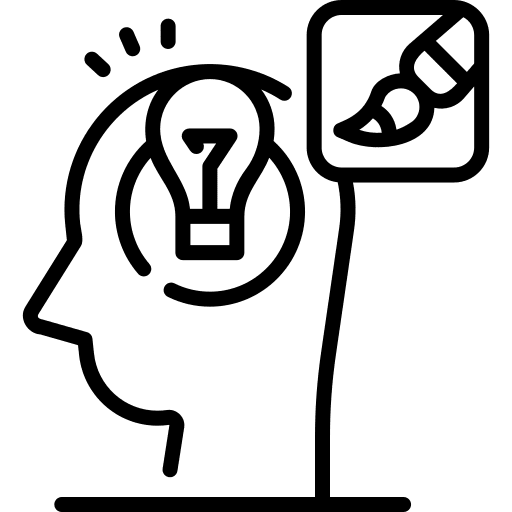 Creativity mind brain thinking icon