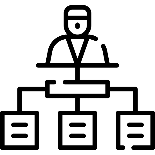 Hierarchy structure organized boss icon