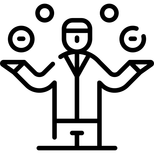 Multitasking avatar business and finance people icon