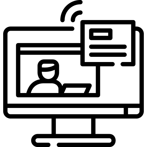 Freelancer online communications work from home icon