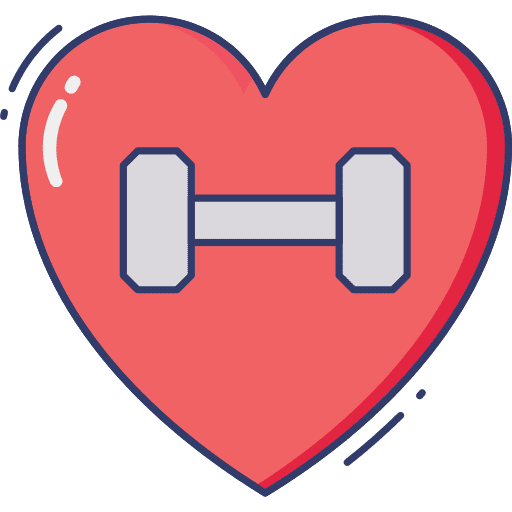 Heart strong healthcare and medical dumbbell icon