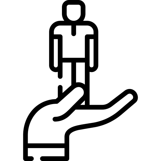 Support social care hand retention icon