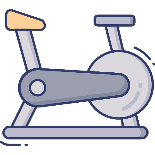 Bicycle fitness excercising gym icon