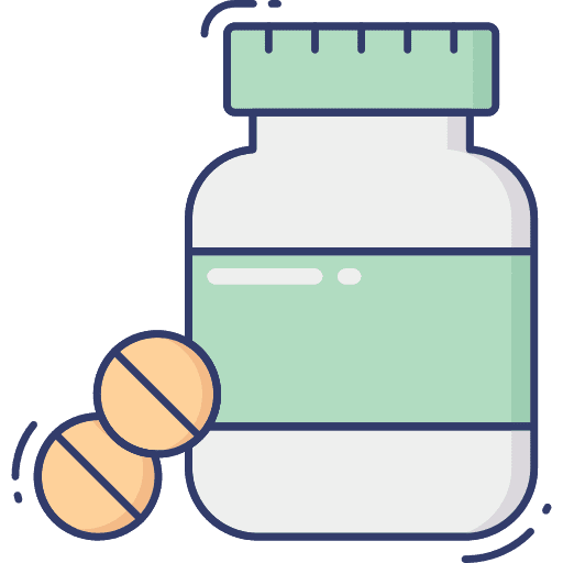 Pills bottle supplement protein icon