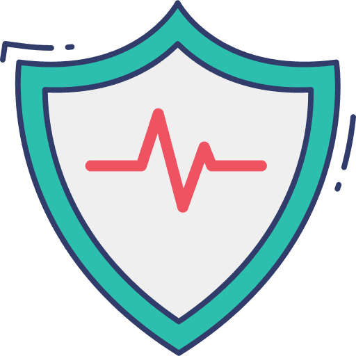 Heart beats healthcare and medical heart beats shield icon
