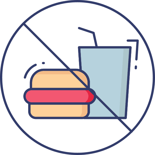 No junk food no burger no eating signaling icon
