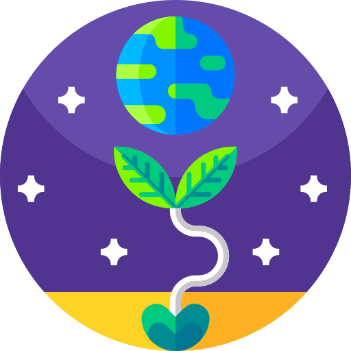 Botanical world plant planet icon