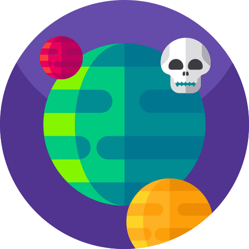 Danger outer space skull universe icon
