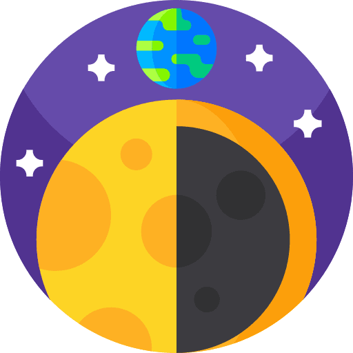 Moon side universe solar system icon