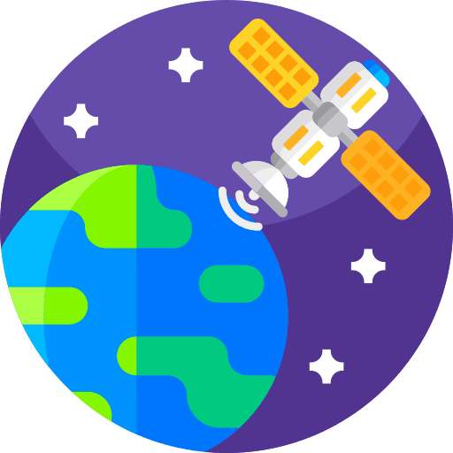Satellite planet earth space universe icon