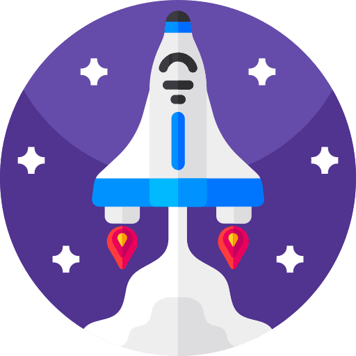 Spaceship launch spaceship transportation icon