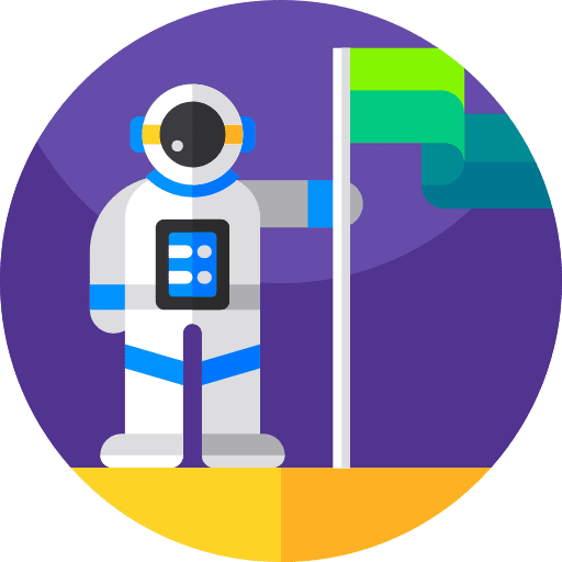 Astronaut professions and jobs flag space exploration icon