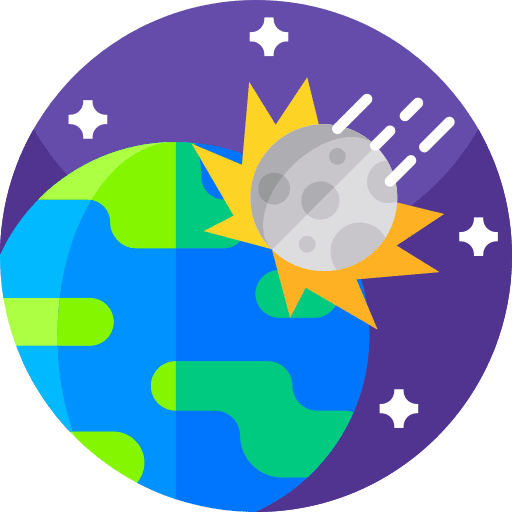 Doomsday space planet meteorite icon