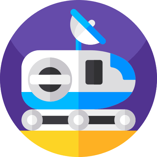 Lunar roving vehicle spaceship transportation exploration icon