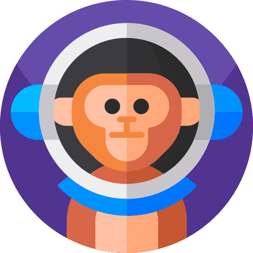 Monkey astronaut space galaxy icon