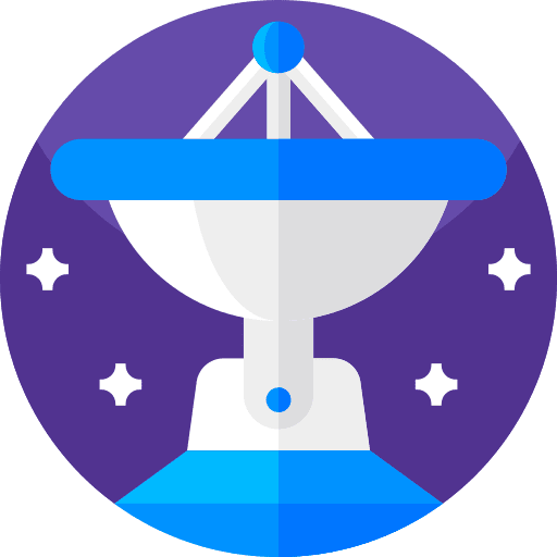 Satellite communications connection space icon