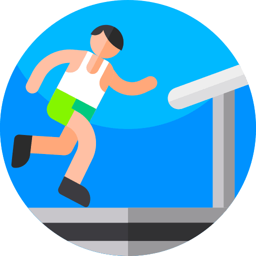 Treadmill sports and competition man workout icon