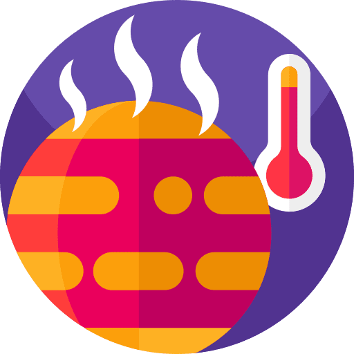 Hot thermometer weather global warming icon