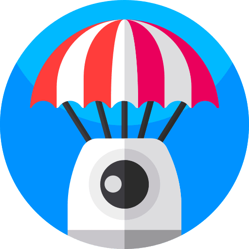 Parachute transport space capsule parachute icon