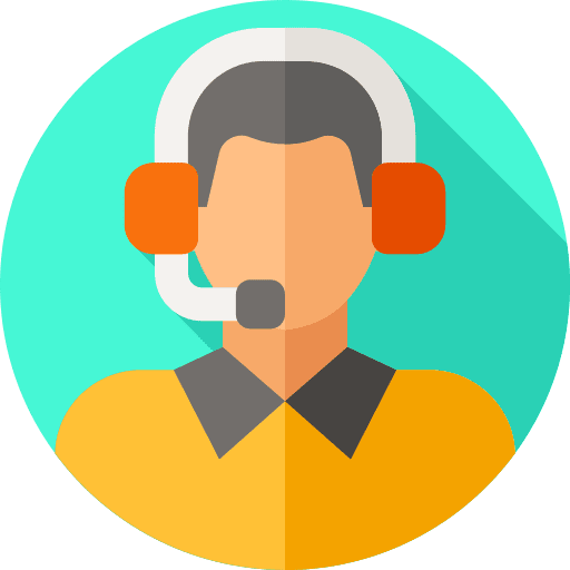 Customer service man contact center telemarketer icon