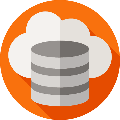 Database backup multimedia cloud computing icon