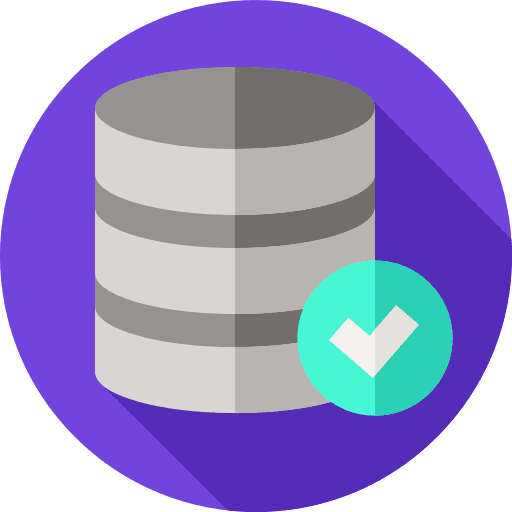 Database check technology big data icon