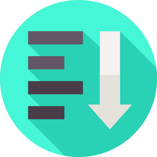Sort ui information down arrow icon