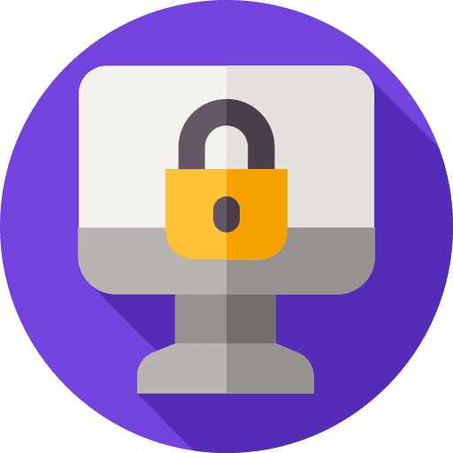 Computer lock padlock ui icon