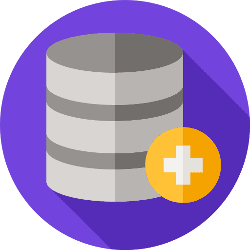 Database hosting data multimedia icon