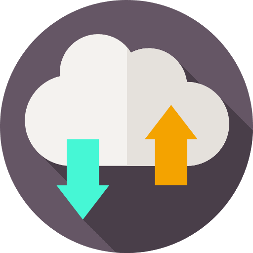 Cloud computing cloud transfer storage icon