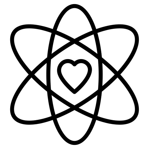 Atom atom love and romance love icon