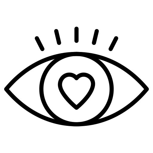 Eye eye love and romance heart icon