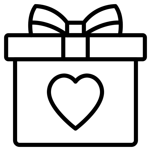 Gift box heart gift box birthday and party icon