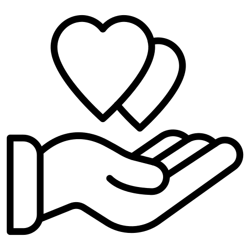 Give love hand hand heart love and romance icon