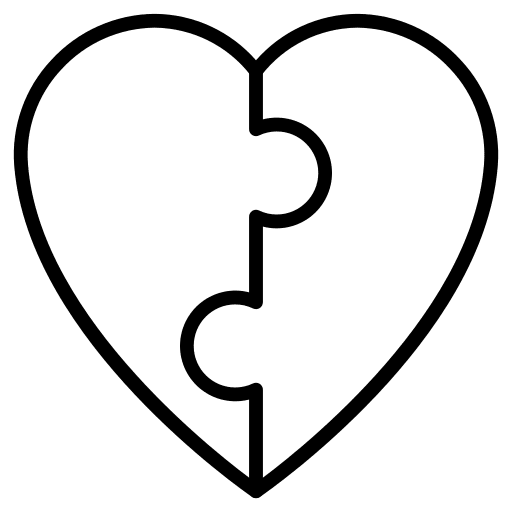 Jigsaw heart puzzle jigsaw icon