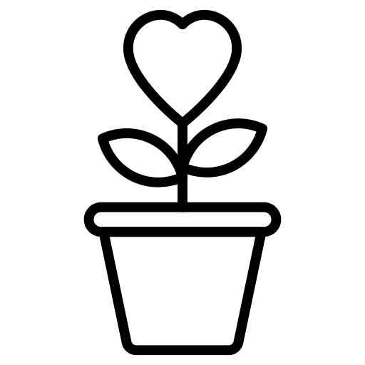 Plant pot love is in the air flower plant pot icon